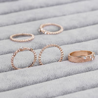Rose Gold Stackable Five-piece Diamond Ring Women
