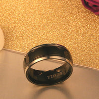 Triangle L  Ring Black Ring Titanium Steel Ring