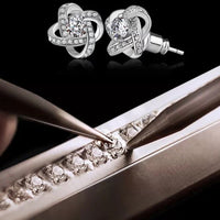 Crystal flower earrings jewelry