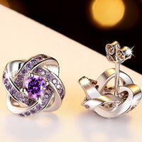 Crystal flower earrings jewelry