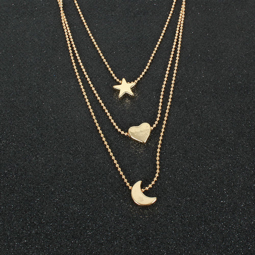 Mond und Sterne Halskette Gold – Celestial Schmuck Damen