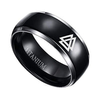 Triangle L  Ring Black Ring Titanium Steel Ring
