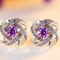 Crystal flower earrings jewelry