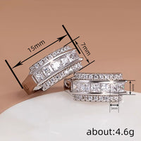 Square Inlaid Zircon Jewelry Earrings