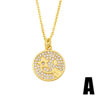 Cute Smiley Necklace 18K Gold Color Preserving Jewelry Smiley