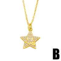 Cute Smiley Necklace 18K Gold Color Preserving Jewelry Smiley