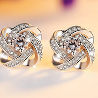 Crystal flower earrings jewelry