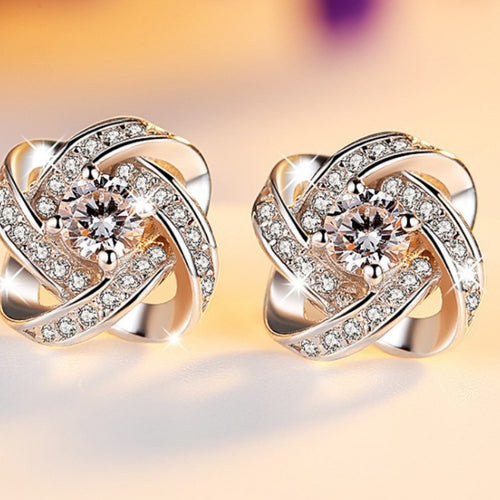 Crystal flower earrings jewelry