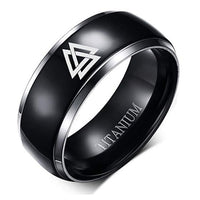 Triangle L  Ring Black Ring Titanium Steel Ring